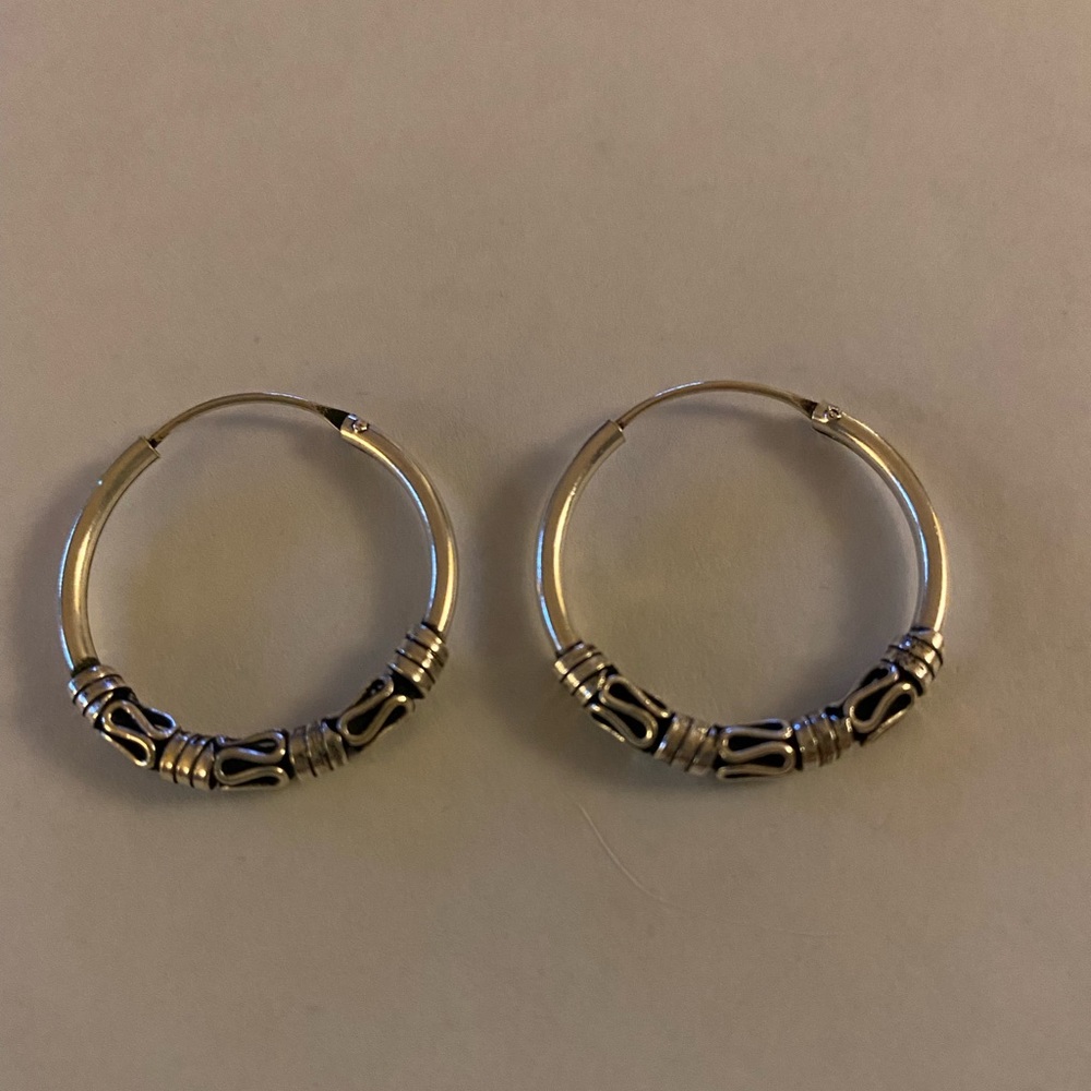 Sterling silver hoop earrings